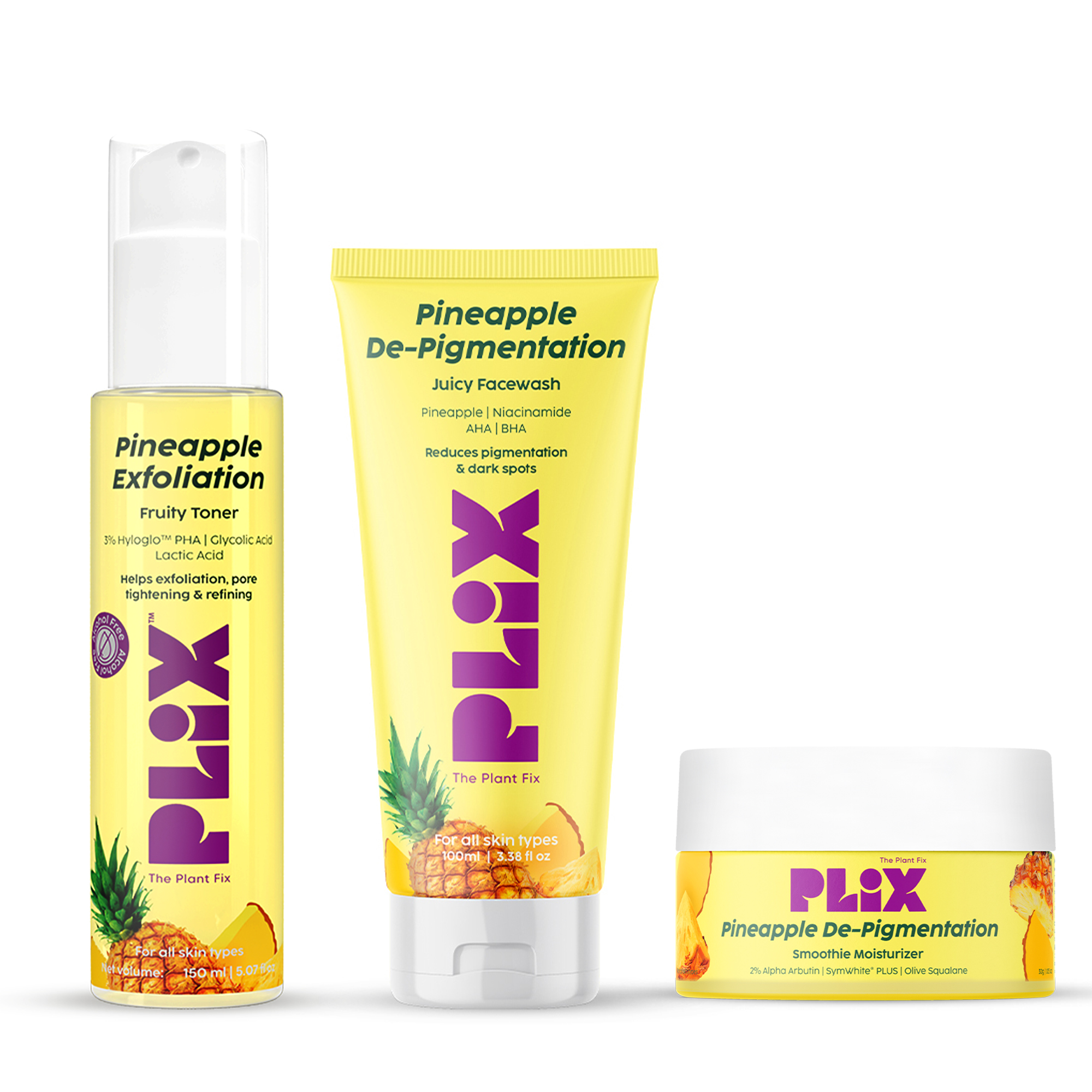 Pineapple Depigmentation Regime with Toner, Cleanser & Moisturizer