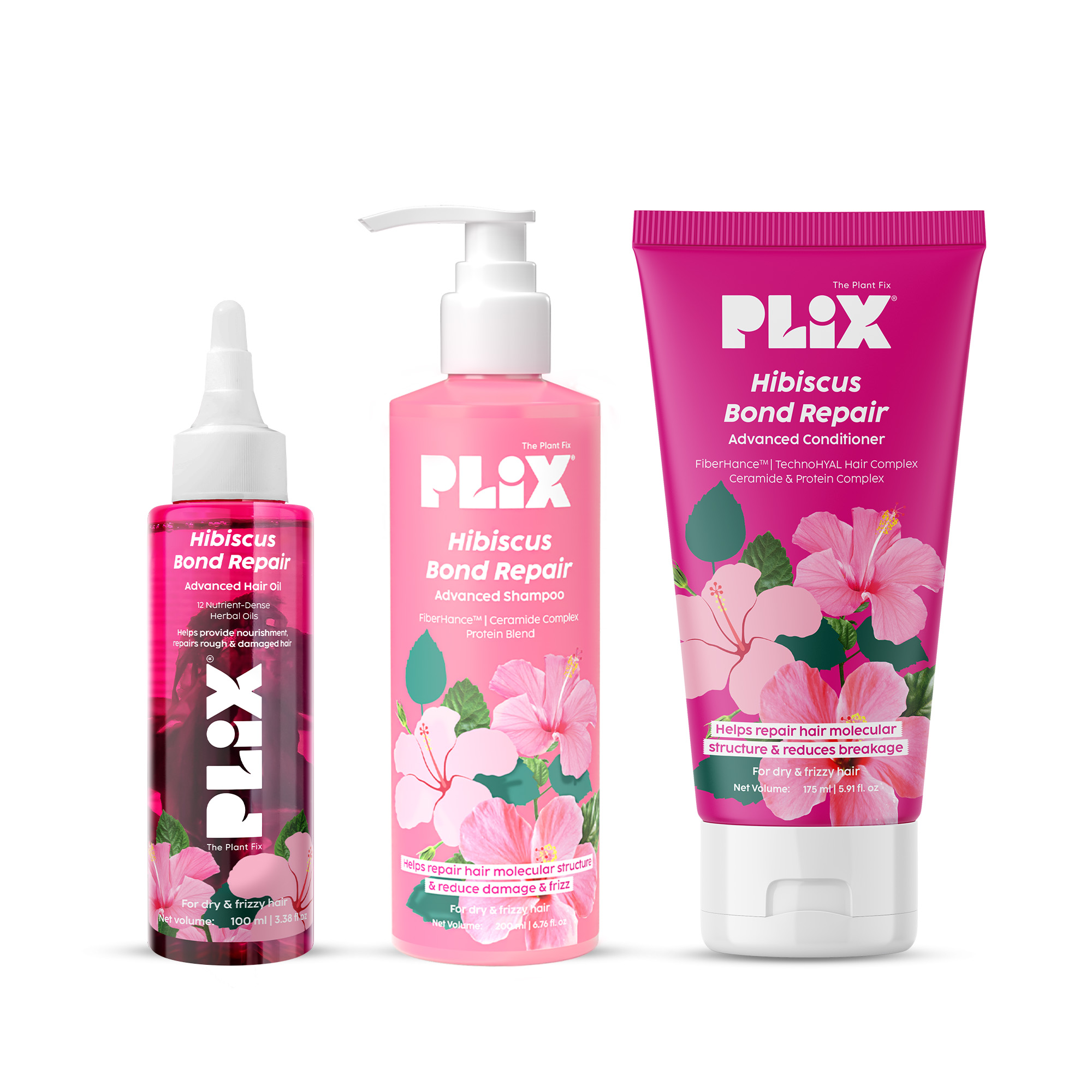 Hibiscus Bond Repair Advanced Kit with Oil, Shampoo & Conditioner
