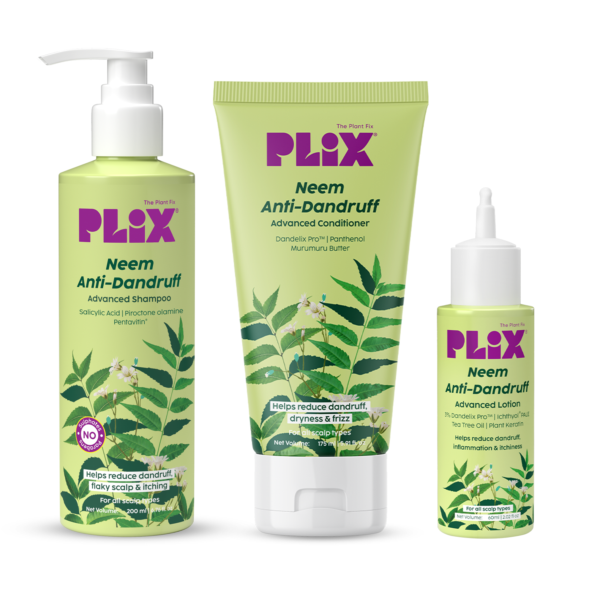 Neem Anti-Dandruff Advanced Kit Lotion, Shampoo & Conditioner