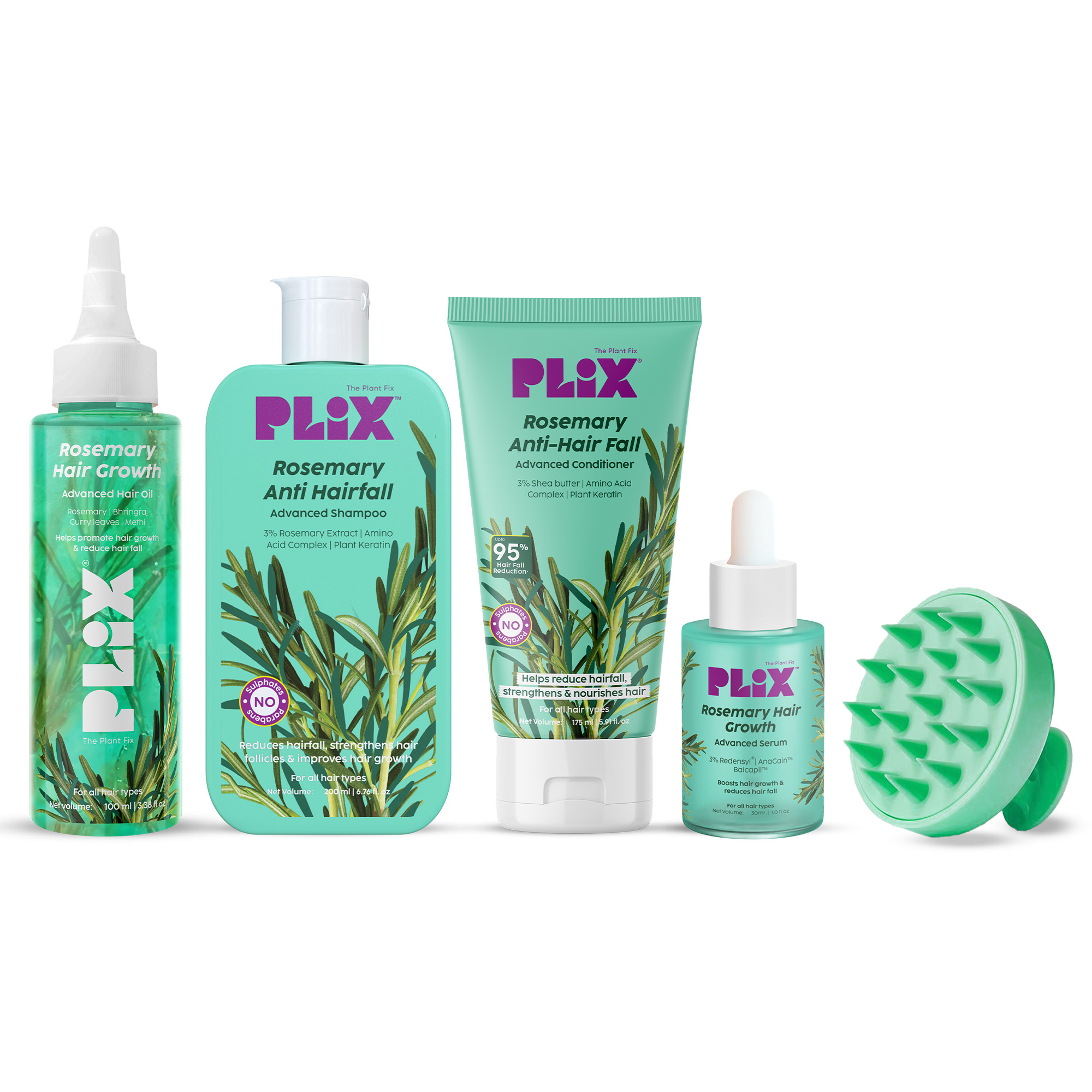 Rosemary Anti-Hairfall Advanced Kit with Scalp Massager
