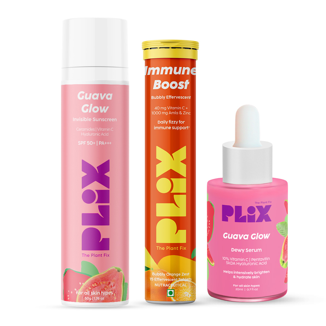 Vitamin C Kit with SPF 50+ Sunscreen, Serum & Immune Boost Effervescent