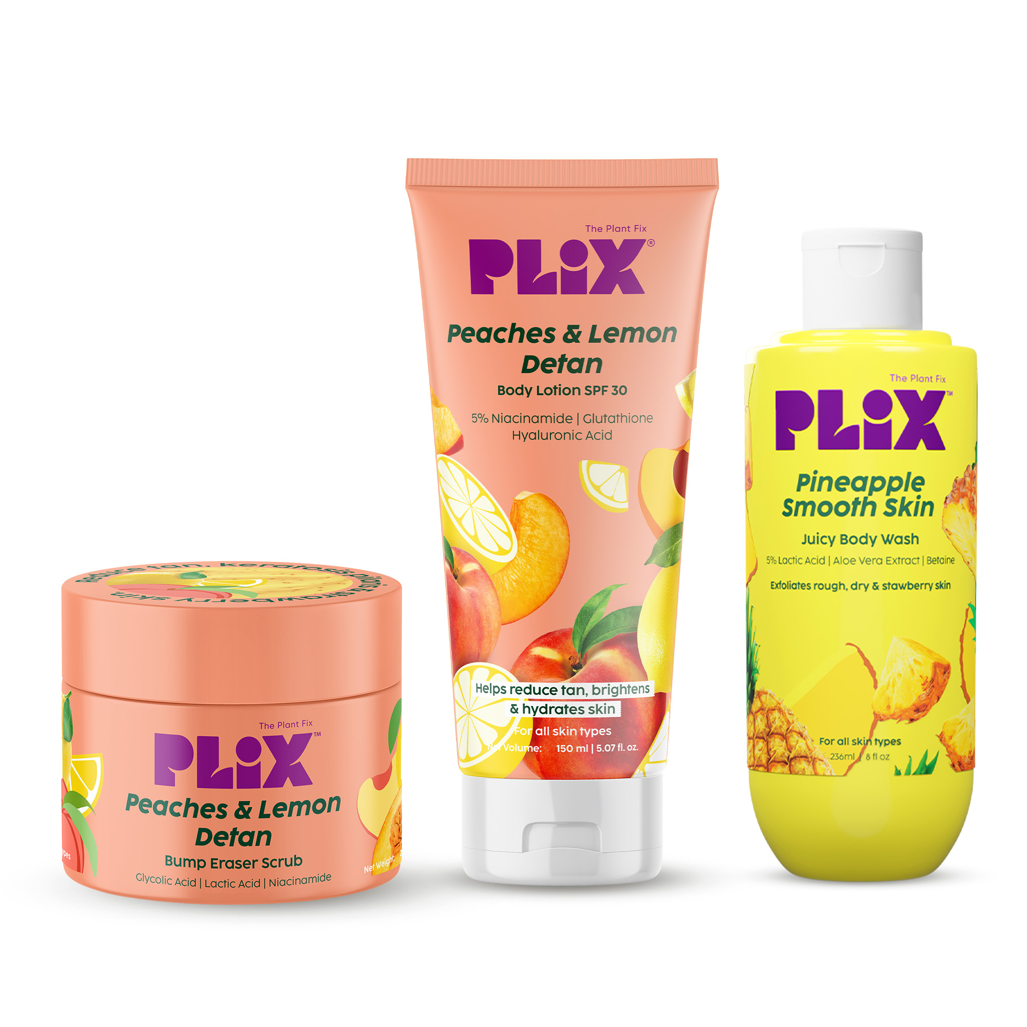 Peaches & Lemon Detan Set for Tan Free Skin and Bright Skin